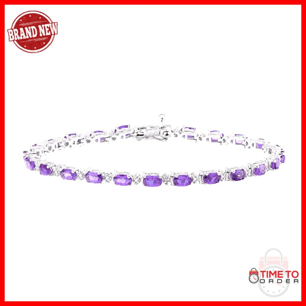 Sterling Silver Tennis Bracelet Elegant Minimal Secure Clasp Gemstone Jewelry